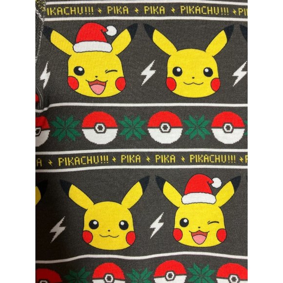 Hanna Andersson Pokemon Pikachu Santa Knit Pajama Top Organic Cotton Kids 12 - Picture 4 of 6